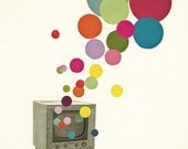 Colour Television - Object art, mid century modern, TV art, surreal decor, colourful wall decor - Colour Television 8x10" Giclee Print