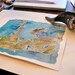 Key West, Florida map, original signed watercolor 9x12 painting