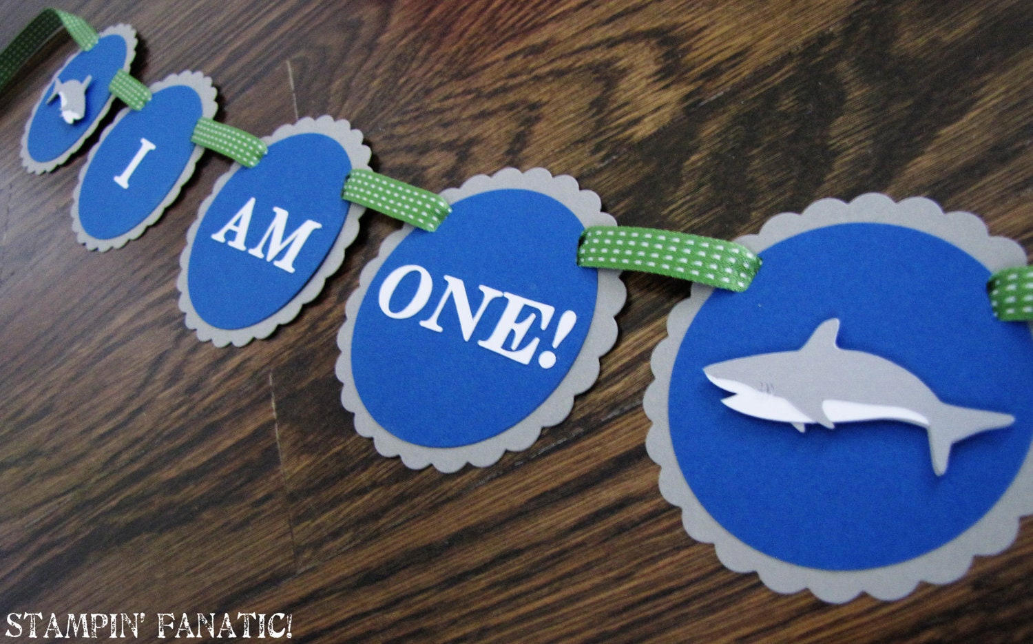 Swanky Sharky Collection: High Chair Banner. I am ONE banner. Custom High Chair Decoration. First Birthday Banner. Shark Banner. Il_170x135