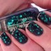 Nail polish - "Black Forest" emerald green glitter in a black jelly base