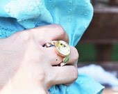SALE-it was 100 now 95-sterling silver and 8k gold geometric ring (free shipping)