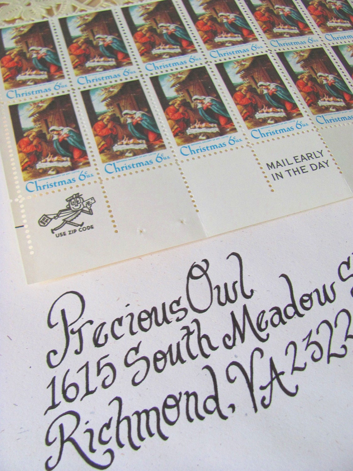 10 UNused Vintage Postage Stamps Traditional Christmas XMas Holiday 1970s 6cent Virgin Mary Nativity