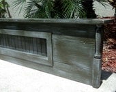King Size Wall Mount Rustic Headboard With Shadow Box, Display Shelf  Or Window Cornice. YOU CHOOSE COLOR