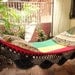 Rastafari Colors One, Single Hammock hand-woven Natural Cotton Simple Fringe