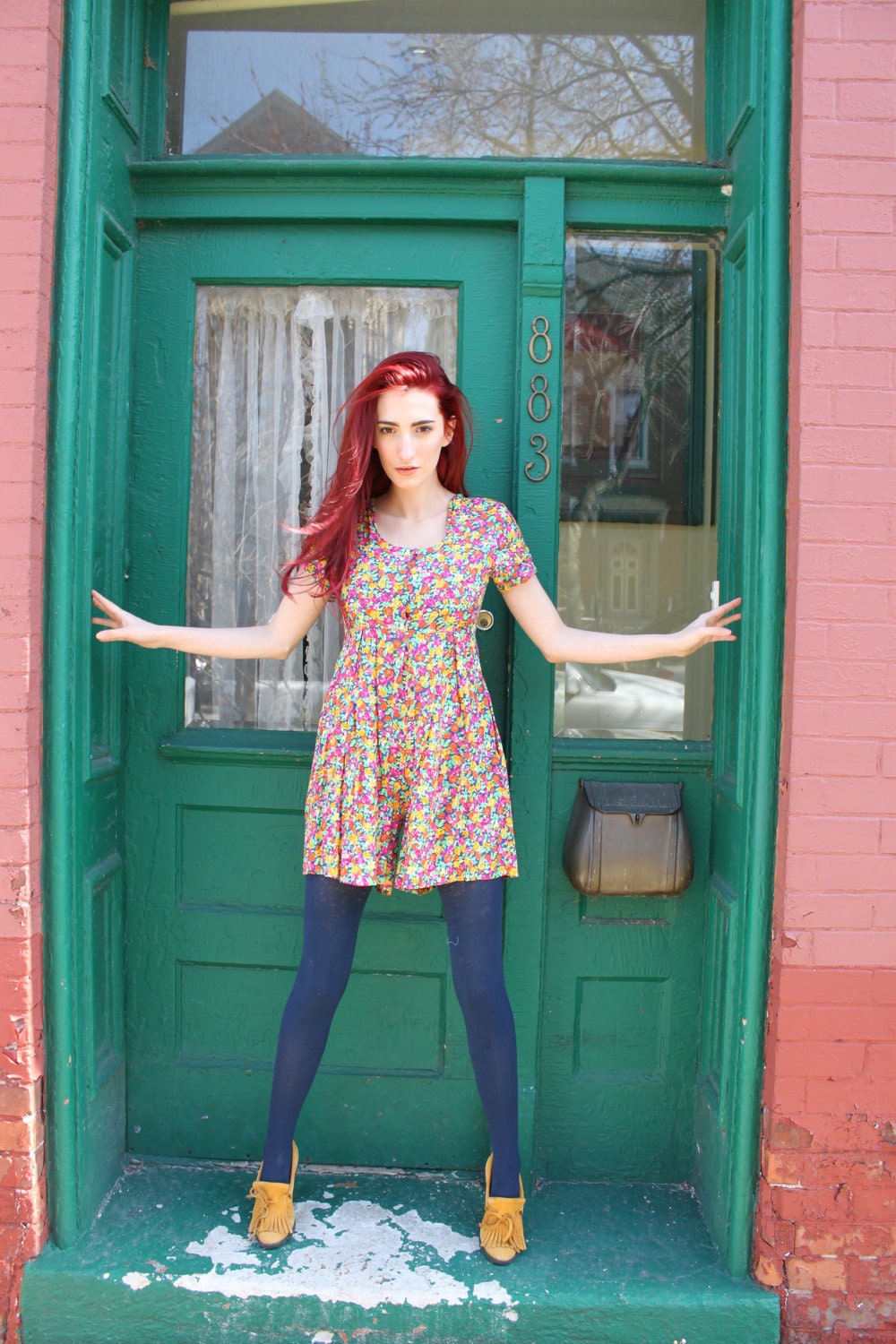 Romper Onesie Floral 80s 1980s Vintage 90s 1990s Babydoll Shorts Mini Dress XS