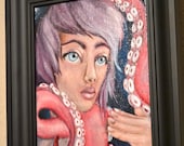 Original Framed Surreal/Lowbrow Art Oil Painting "Choke"