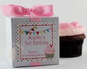 CUPCAKE PARTY...One Dozen Personalized Cupcake Mix Party Favors