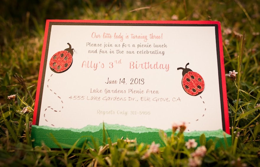 Handmade Ladybug Invitation