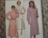 Vintage 1986 Misses Dress Pattern, Sizes 14-16-18, Butterick, Uncut, Pleats, Shoulder Pads, Princess Seams, Straight Skirt, Holiday Party