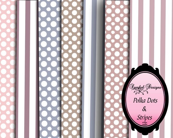 Soft Pink Digital Paper Polka Dot Paper Stripe Digital Paper Instant Download Digital Scrapbooking Wedding Invitation Paper party decoration Il_570xn