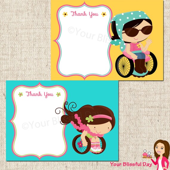 PRINTABLE Girl Just Like Me Thank You Cards (Character of your choice) Il_570xn