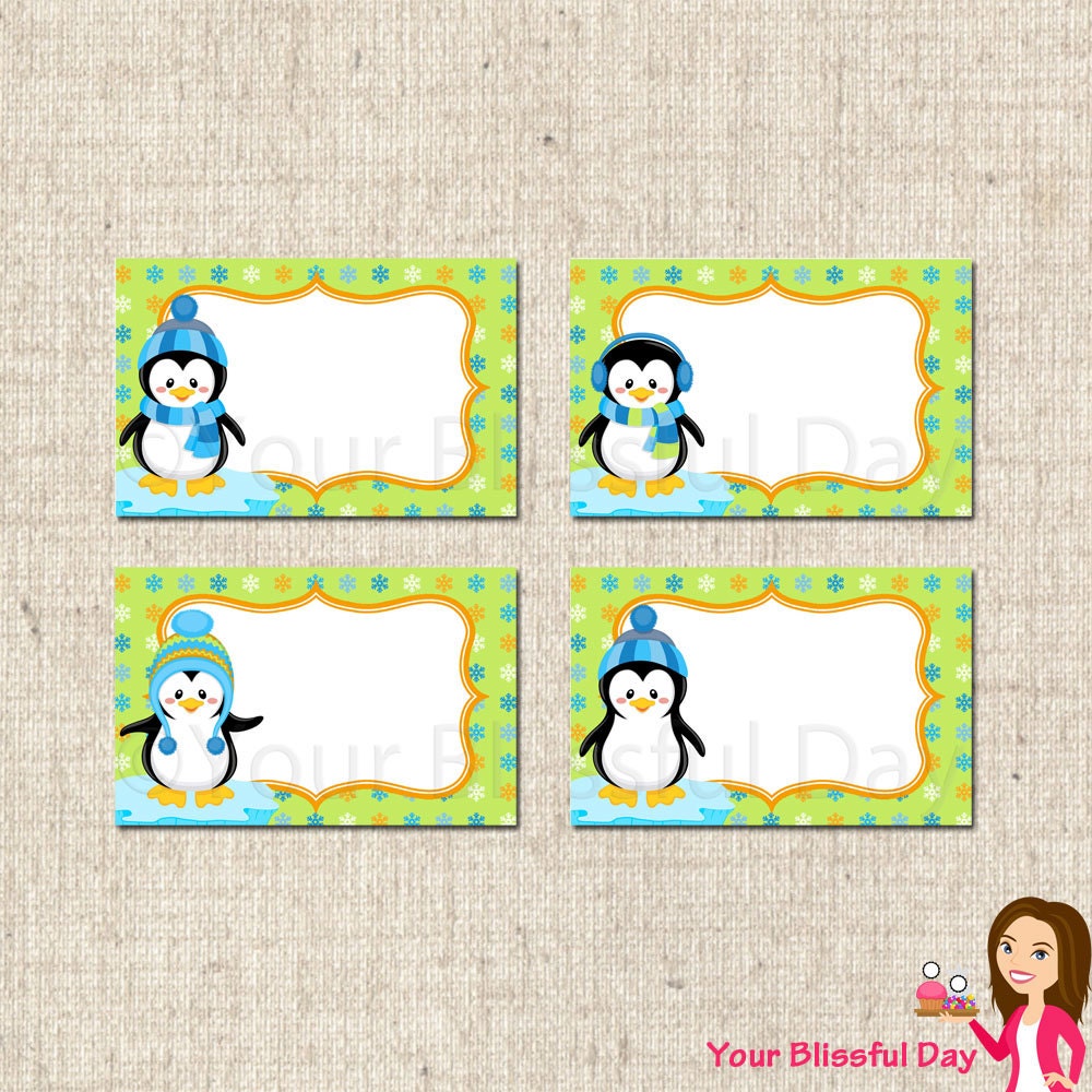 PRINTABLE Boy Penguins Label Tents Il_570xn