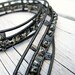 Leather Wrap Bracelet/ Black Leather Triple Wrap Bracelet with Czech Glass: Jet Black Silver Mix