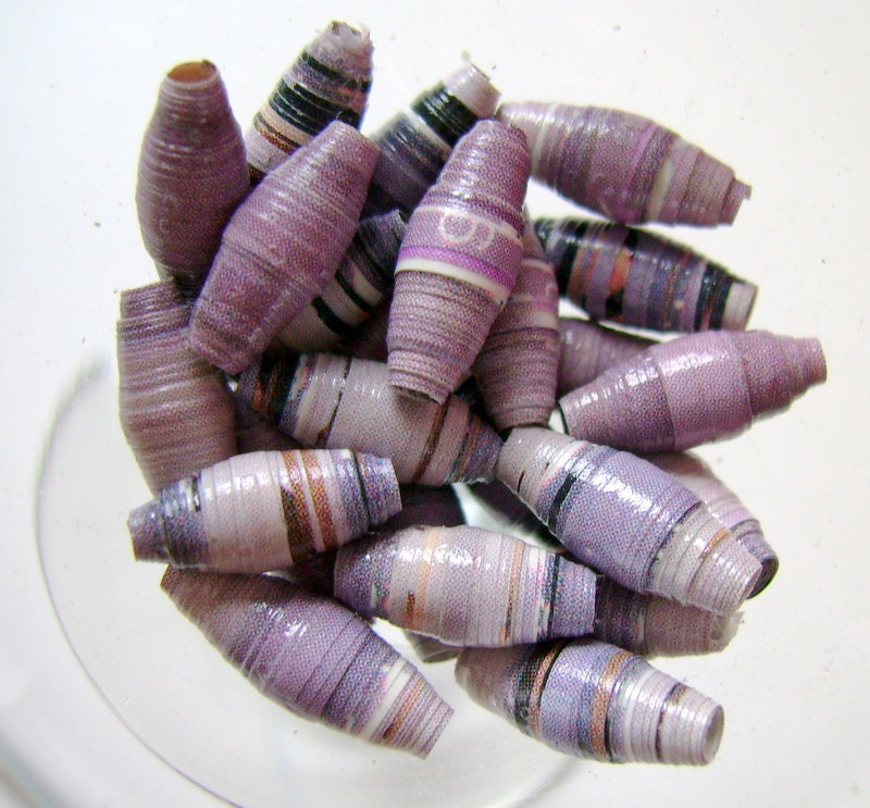 Lilacs and Black Paper Beads