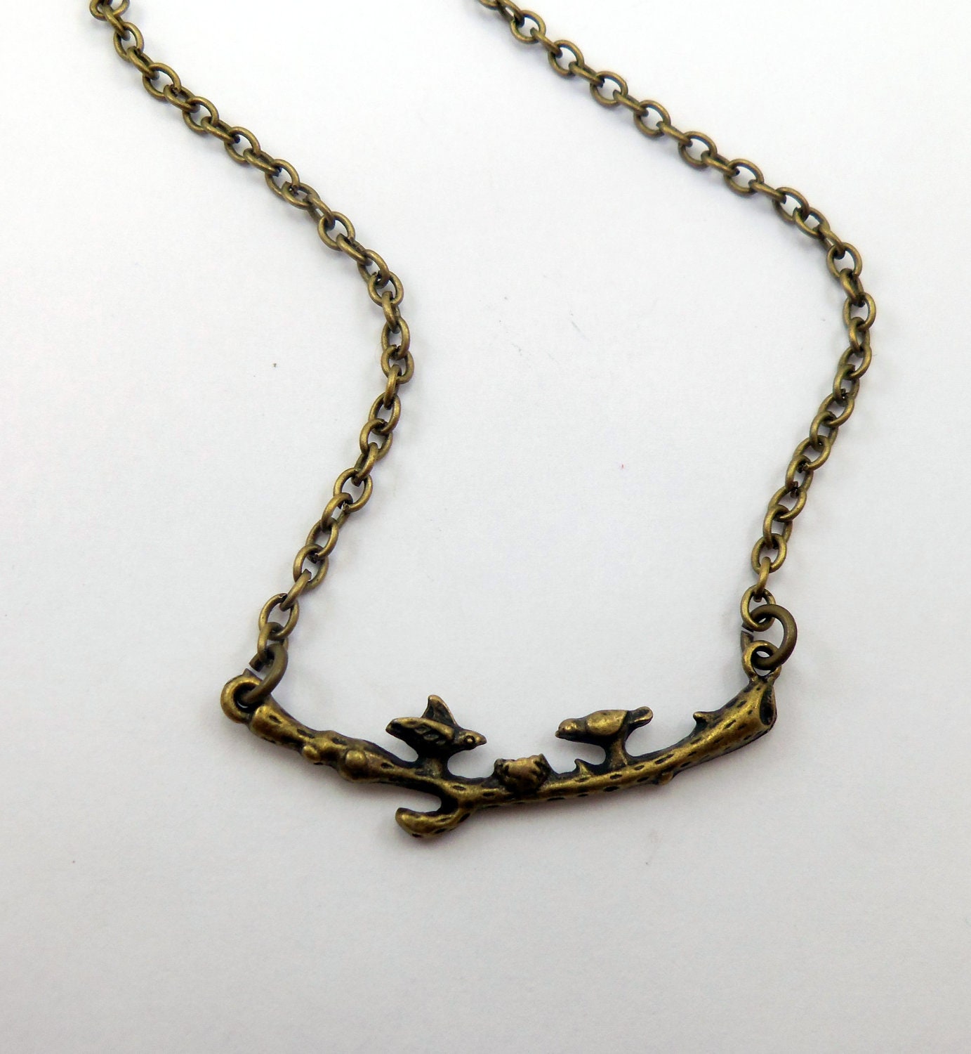 The Birds and Me Brass Necklace