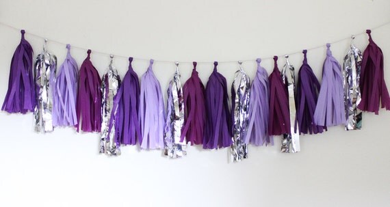 Tissue Tassel Garland-18 tassels-Purples Il_570xn