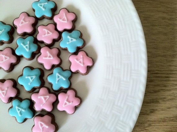 Tiny Flower Sugar Cookies with Cocoa Flavor , 6 dozen
