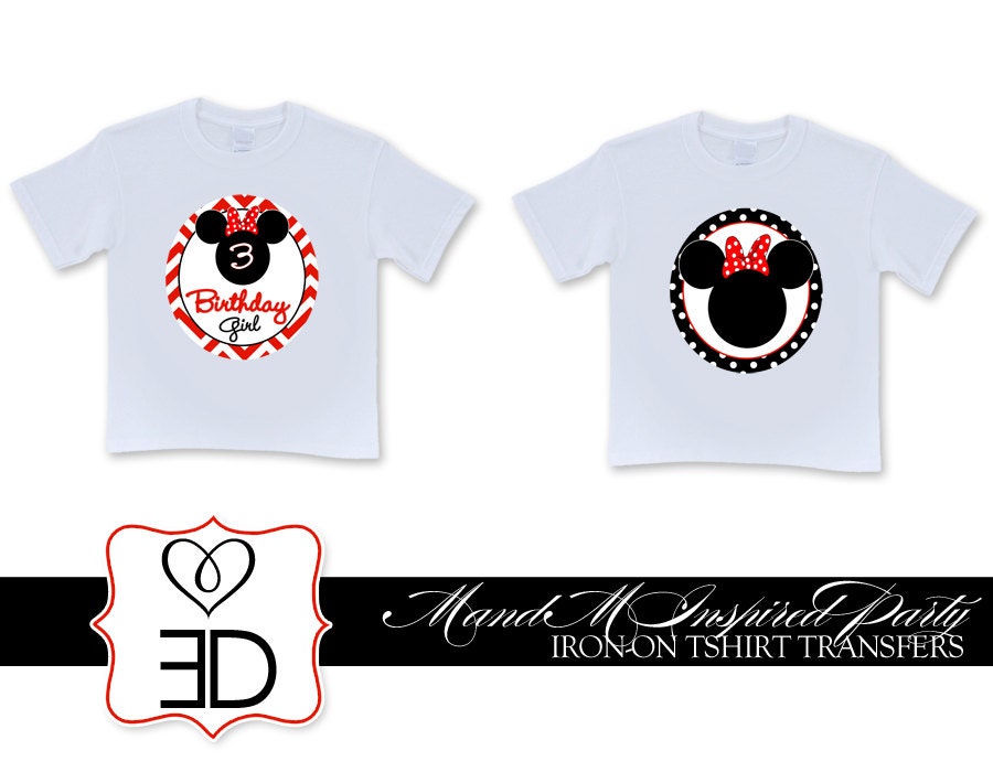 Mickey and Minnie Inspired Collection - TWO Printable Tshirt Iron on Transfers Il_170x135