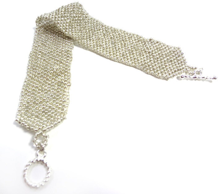Shining Silver Bracelet - MegansBeadedDesigns