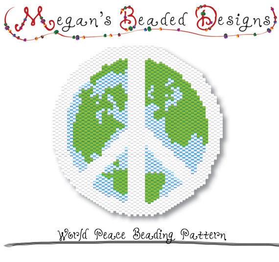 BEADING PATTERN - Amulet Tapestry or Sun Catcher - Peyote or Brick Stitch - Beadwoven Beadwork Beaded - Full Color Pattern in 3 Colors