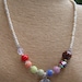 Meditation II -- Om Chakra Stoneware Beads Pewter Lotus Om Charm Handmade Necklace Yoga Moon