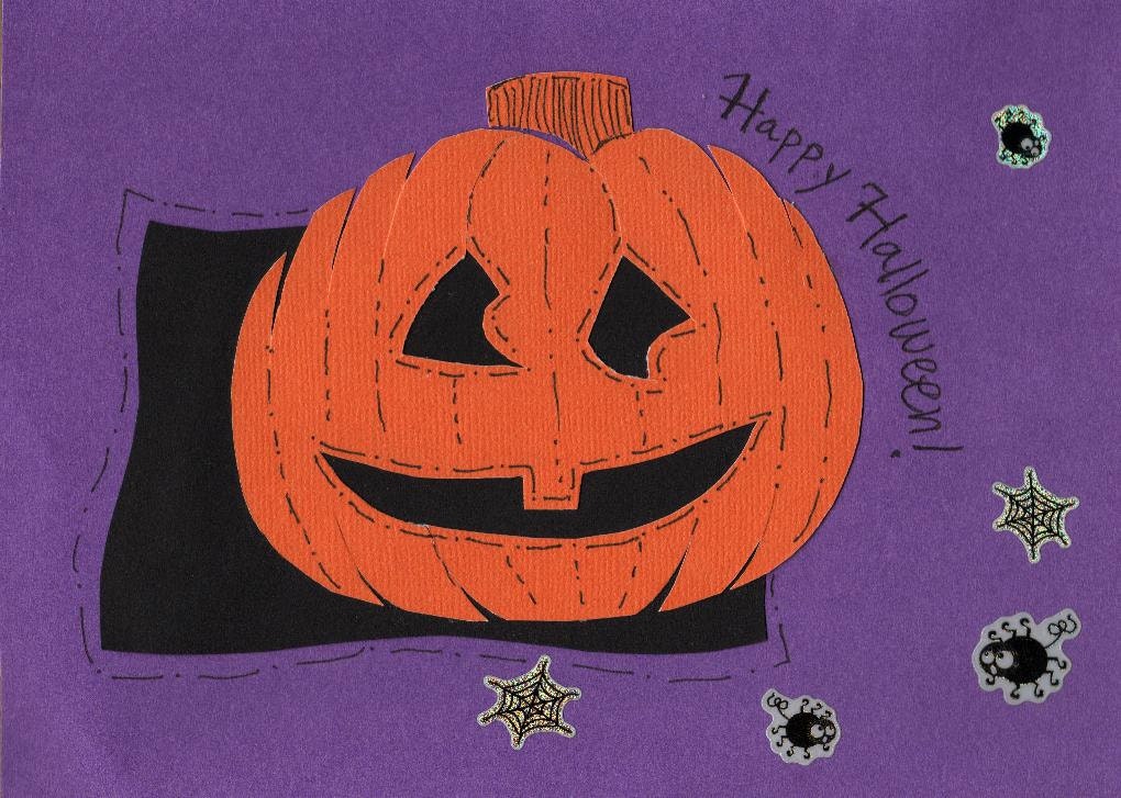 Hand cut Happy Halloween Pumpkin Design