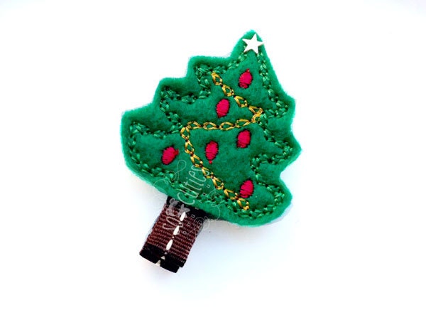 Christmas Tree Felt hair clip / baby hair clip / girl hair clip / barrette ... Free Ship promo 20 USD and more.