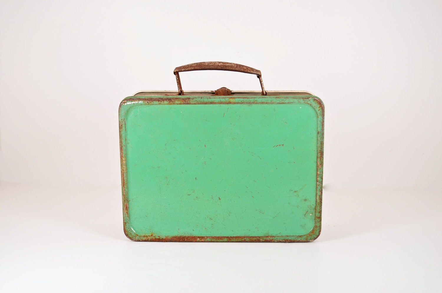 Lunch Box - Green Metal Vintage - snu2vintage