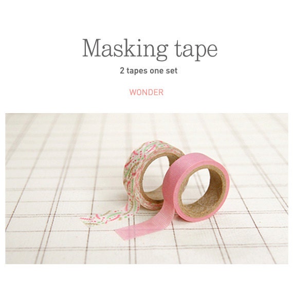 Washi Tape 15mm 2Rolls MASKING TAPE SET Multi Use - Wonder