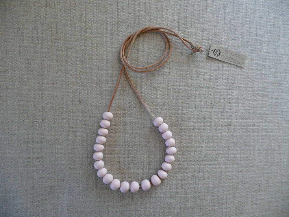 Baby Pink Porcelain Bead Necklace