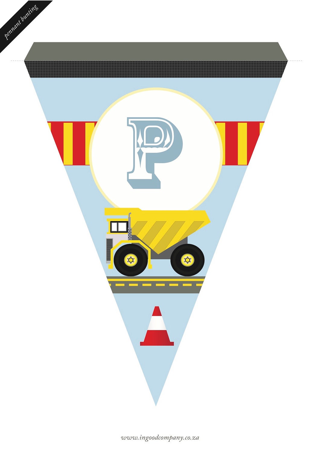 Construction Printable Party Bunting A to Z and a Spacer Il_170x135