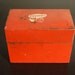 Vintage Red Chef Kitchen Recipe Tin Box