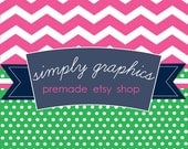 Preppy Pink and Blue Etsy Shop Graphics 13 - Basic