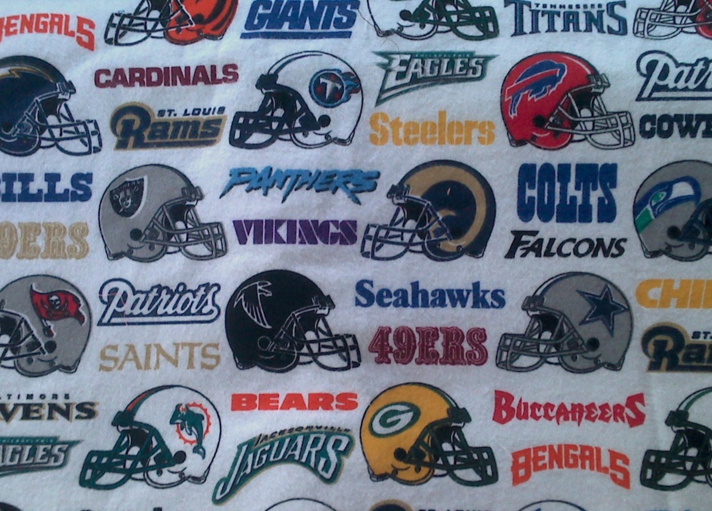 American Football Teams Cotton Flannel Fabric by debscrafts55
