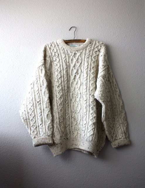 Vintage Men's OATMEAL Wool Knit Sweater