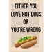cyber monday etsy dictionary art print Either you Like HOT DOGS or You're WRONG - vintage art book page print dictionary art