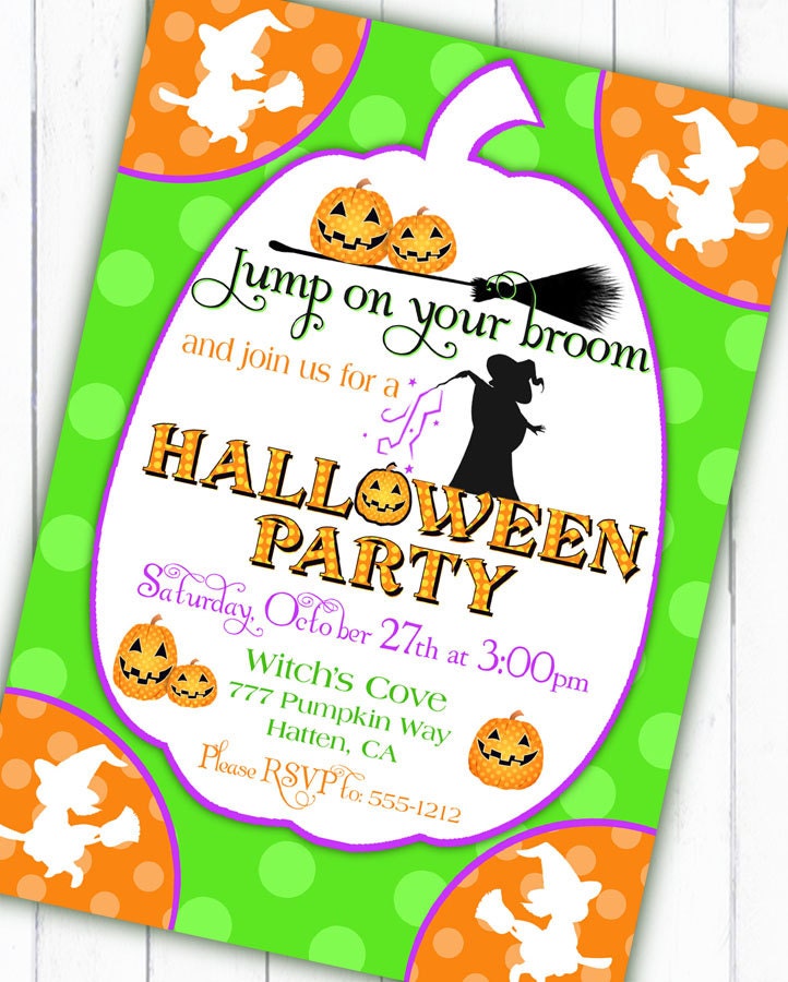 Halloween Party Invitation - Polka Dot O Ween Collection - Gwynn Wasson Designs Printables