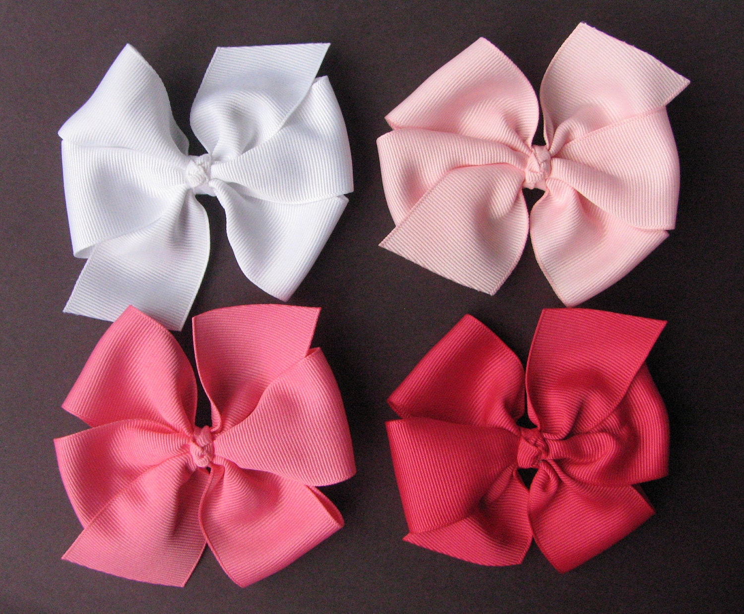 Large 4 Inch Solid Color Pinwheel Bow - 26 choices