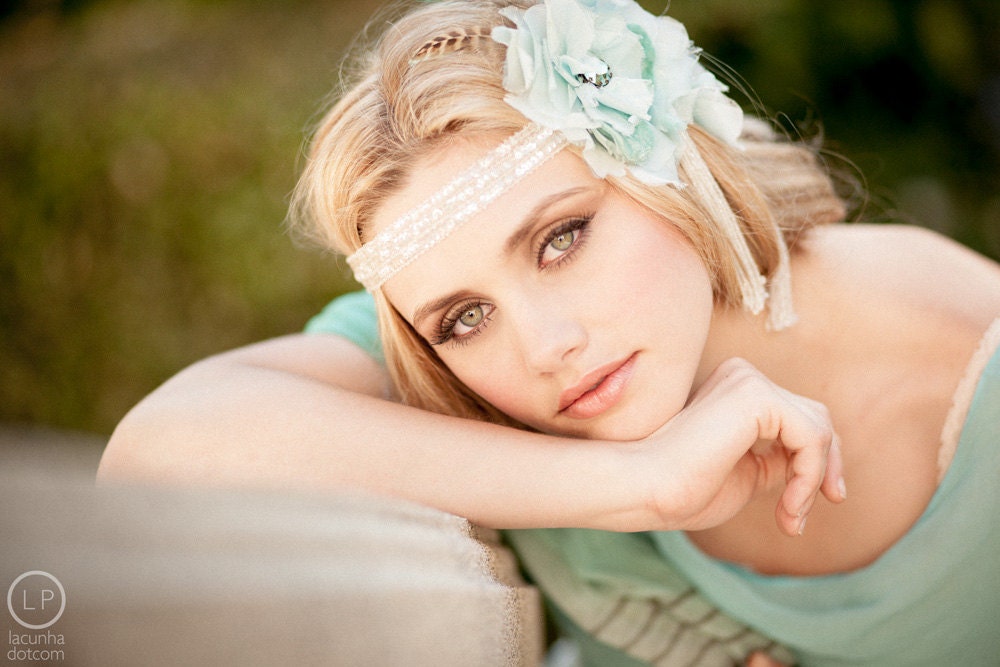 Something Blue, Vintage Floral Headband