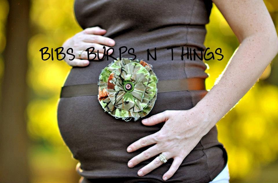 Custom Maternity Photography Prop Belly Band - Maternity Belt - Vintage Flower Camo- Perfect for the Hunter - Photo Prop