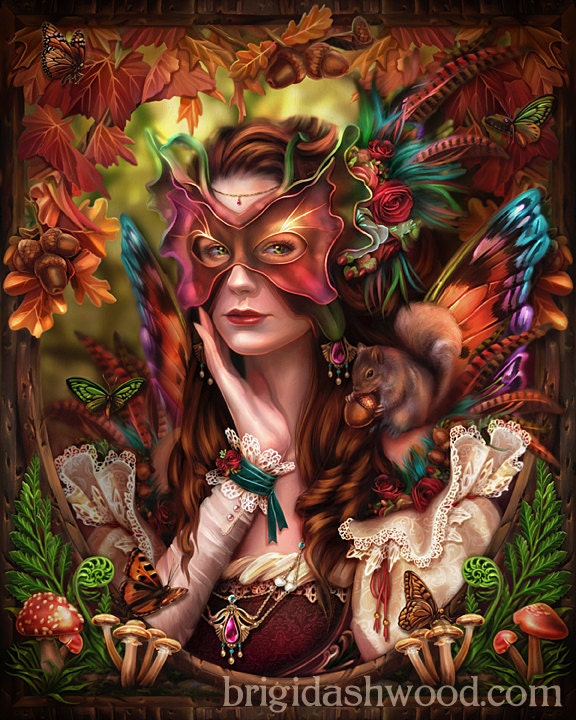 Autumn Queen Fairy - signed art print - Brigid Ashwood