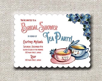Invitation . Vintage Tea Party Collection (Girl) . by Loralee Lewis