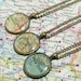 CUSTOM Map Necklace. You Select Location. Anywhere In The World. Map Pendant. Map Jewelry. Personalized.