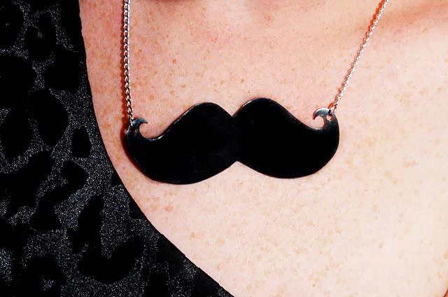 mustache necklace