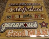 Scrapbooking destash: set of 8 Step Father, stepdad, blended family scrapbook stickers