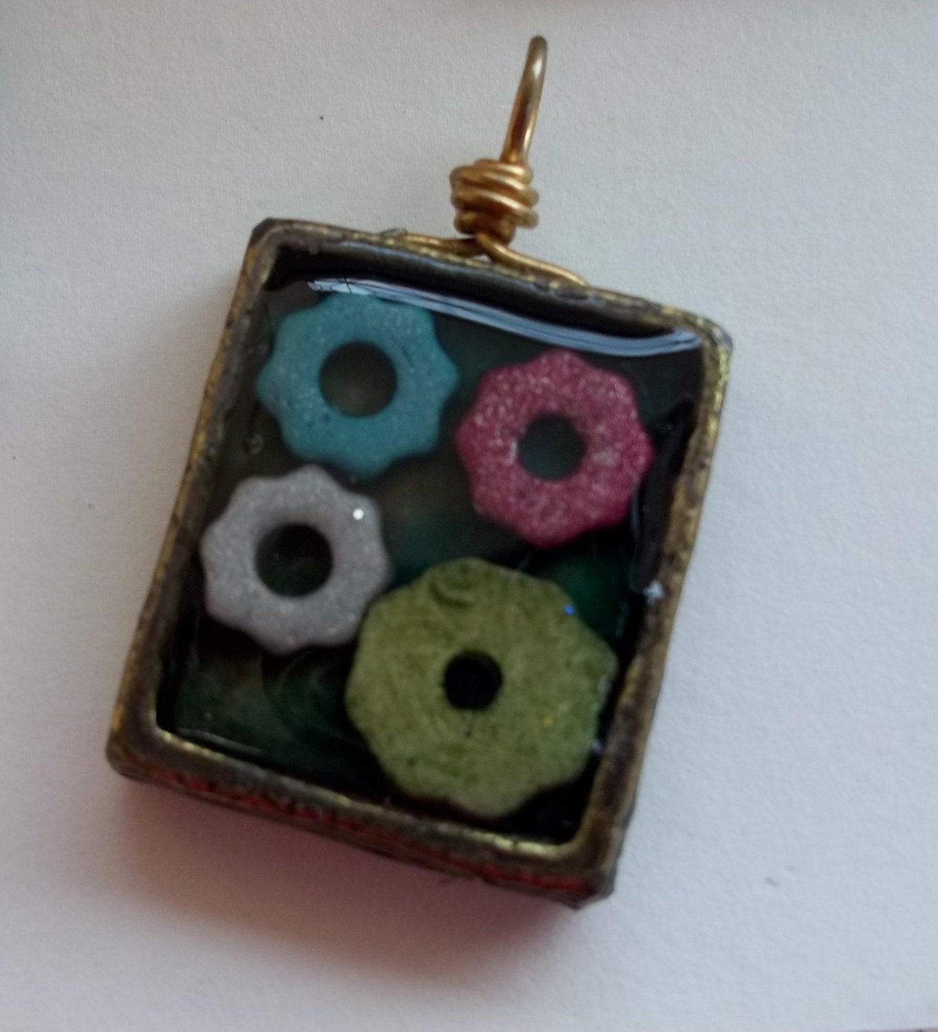 Colorful Gears pendant