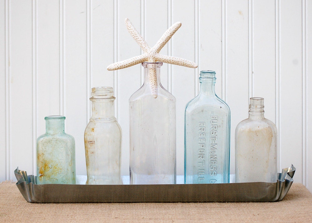 Large Vintage Apothecary Bottle Collection - "Mendocino Harbor"