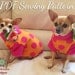 Dog Clothes PDF Sewing Pattern - Small Dog Fleece Sweater S205 - 5 Sizes, 2 Styles Included