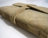Journal Sketchbook Tan Beige Suede Leather  with blank pages