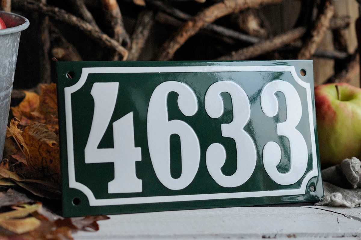 Enamel House Number 4.3" x 8.3"